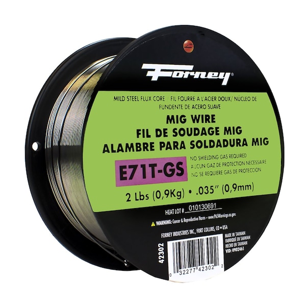 Forney E71T-GS Self, Steel Flux-Core Welding Wire, .035 in x 2 Pound 42302 - main